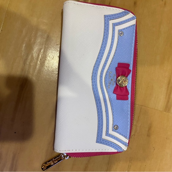 Sailor moon White pink and Blue Wallet with Pink Bow - Picture 1 of 4